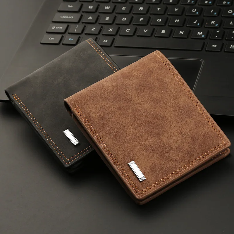 

High Quality Business Elegance Men's Short Wallet with Zipper Retro Wallet Multi Card Slot Soft Leather Fast Drop Shipping