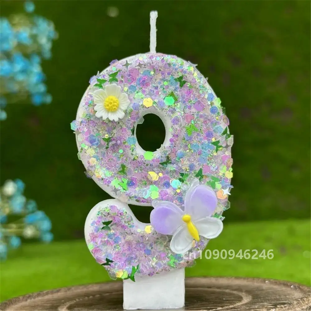 Украшения для торта с днем рождения свечи номерами красочные цветочные