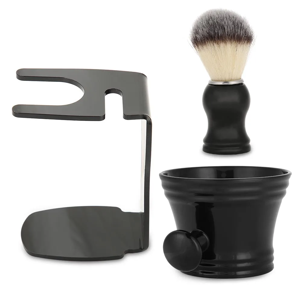 

3 IN 1 Shaving Brush Set With Brush Stand & Soap Bowl Men Shaving Kit Tool