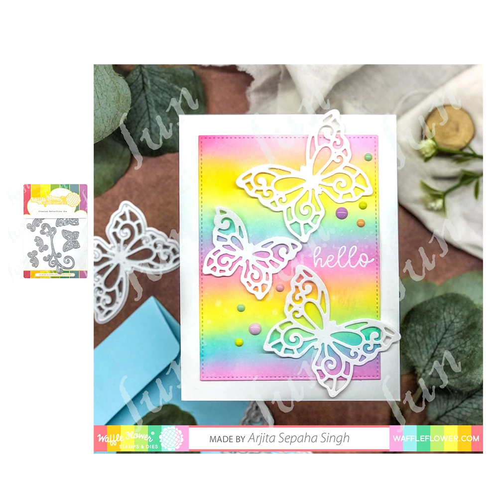 

Hot Sale New Paper Craft Metal Cutting Dies Flourish Butterflies Die Diy Scrapbook Diary Photo Album Decoration Drawing Stencils