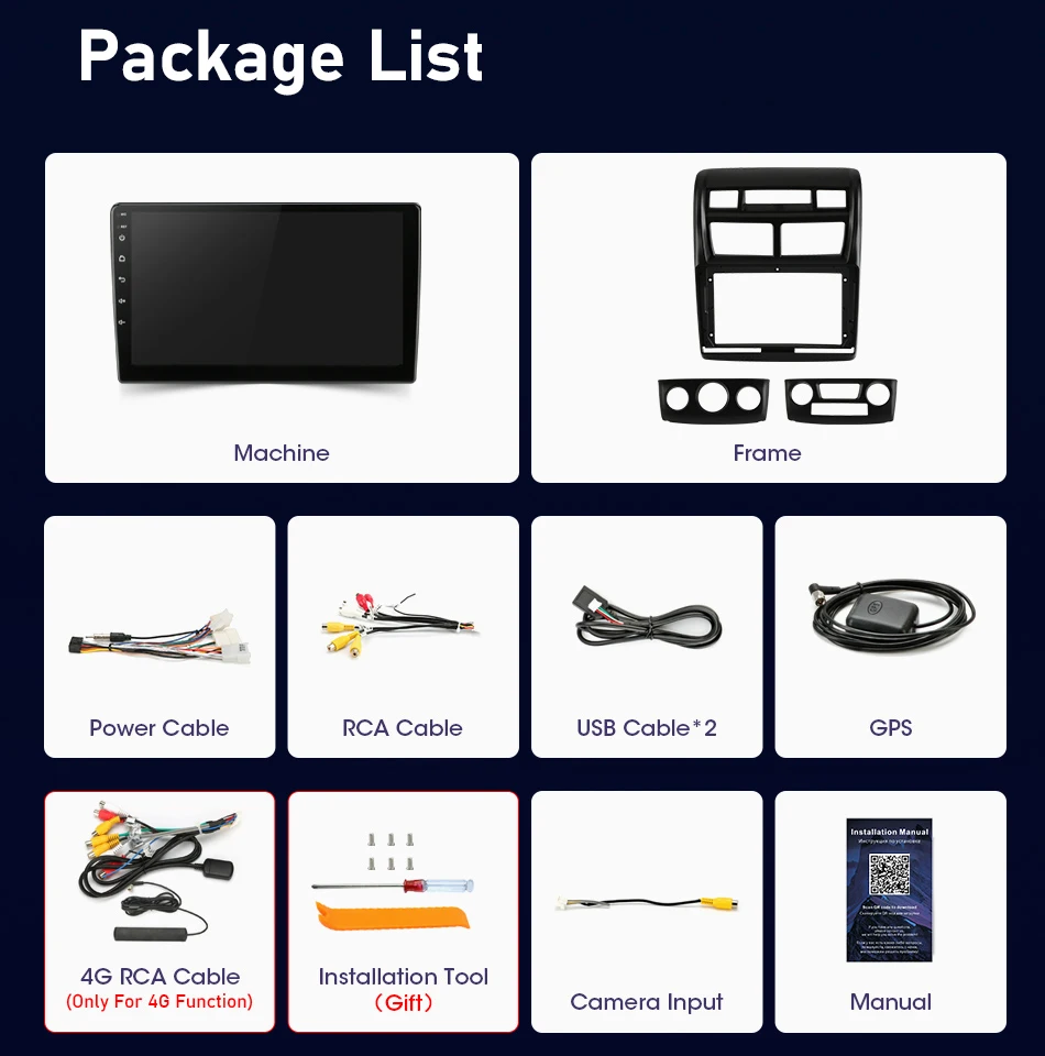 $89.31 JMCQ 2Din Android 11 4G+WiFi Car Radio Multimedia Video Player For Kia Sportage 2 2008-2010 Navigation GPS Head Unit 2 din