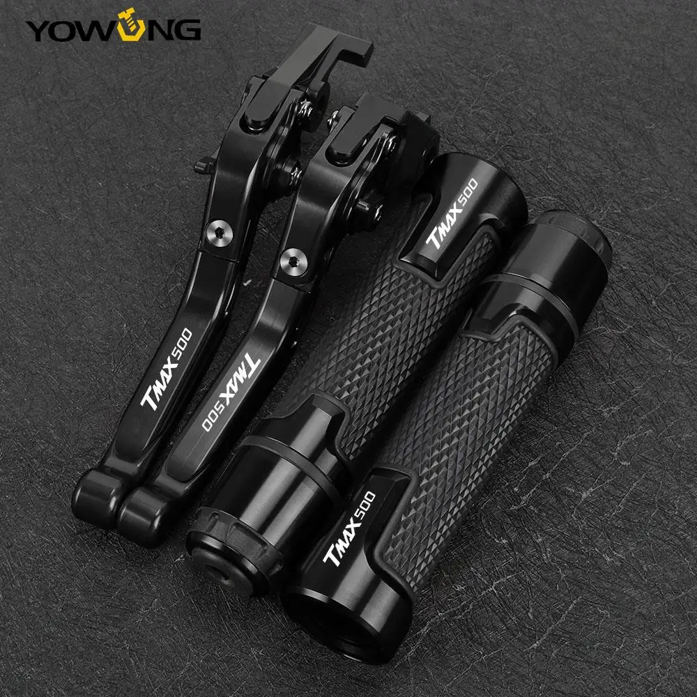

T-MAX500 FOR YAMAHA TMAX500 2008-2023 Motorcycle Accessories CNC Aluminum Folding Brake Clutch Levers Handlebar Handle Grips End