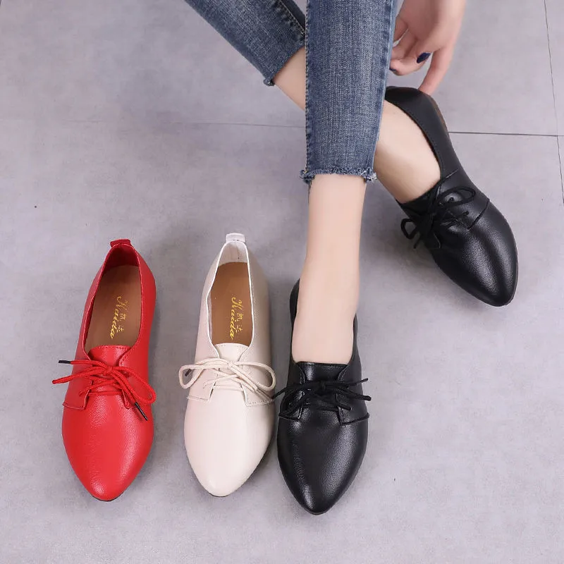 

Big Size 41 Women Flat Shoes Woman Genuine Leather Flats Ladies Shoes Female Cutout Slip on Shoes for Women Ballet Flat Loafers
