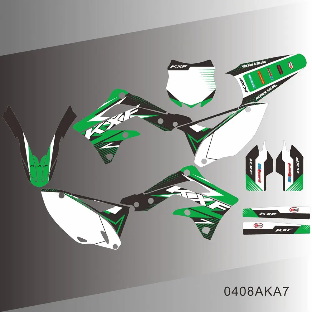 

Для Kawasaki KXF450 KX450F KX 450F 2013 2014 2015 полностью графические наклейки на задний план мотоцикла с индивидуальным номером