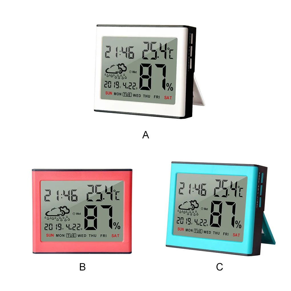 thermometer 10 99rh adjustable electronic hygrometer with bracket hanging detector temperature humidity meter white free global shipping