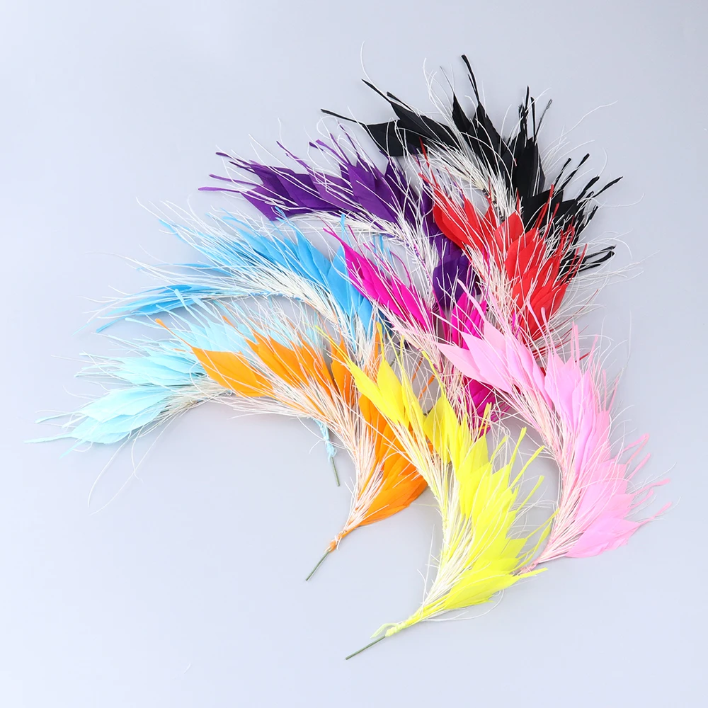 

1PCS Natural Colored Goose Feather Peacock Plume Silk Flower Wedding Beautiful Bridal Headdress DIY Craft Party Decor Accessorie