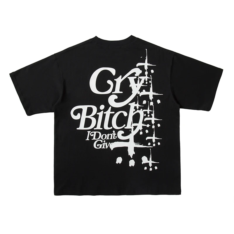 

Cross Letter Print Short Sleeve Mens Summer T Shirt Retro Cotton Streetwear O Neck Couple Top Tees Loose Hip Hop Casual Tshirts