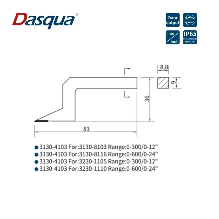 2025 Dasqua Высокая точность 0-300 мм цифровой датчик высоты IP65 водонепроницаемый 600