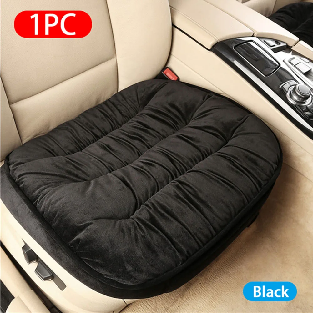 

1x Universal Black Beige Plush Soft Car Seat Cushion Cover 48X48CM Pad Interior Accessories Durable Four Seasons Auto Seat Cover