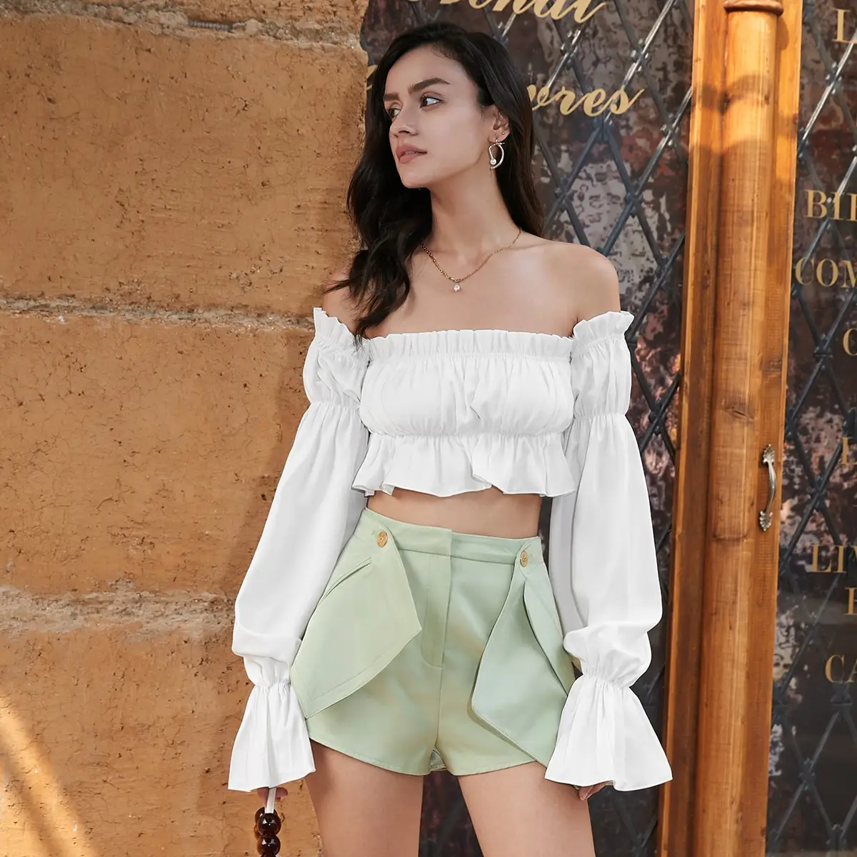 Пуловер AEL со складками повседневные рубашки для женщин тонкая блузка с