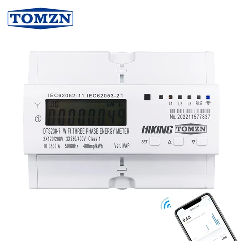 3 фазы 80A TOMZN Tuya WIFI умный двунаправленный счетчик энергии таймер энергопотребление монитор кВтч переключатель ваттметр 3*120 в 3*220 В