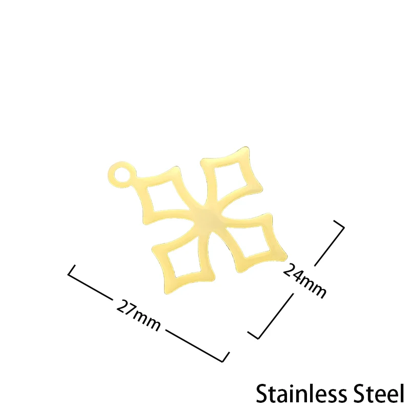 

5Pcs Charms Lucky Irish Four Leaf Clover Satinelss Steel 27x24mm 3 Color Pendants Antique Jewelry Making DIY Handmade Craft