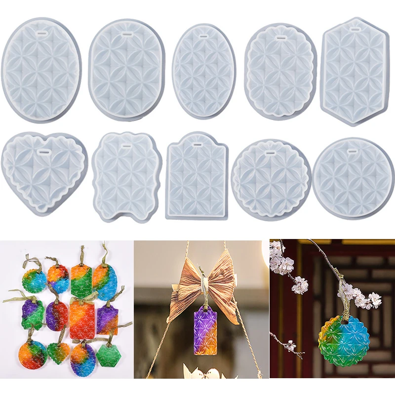 DIY 3D Кристалл эпоксидная смола силиконовая форма прямоугольный Овальный брелок фотография Подвеска