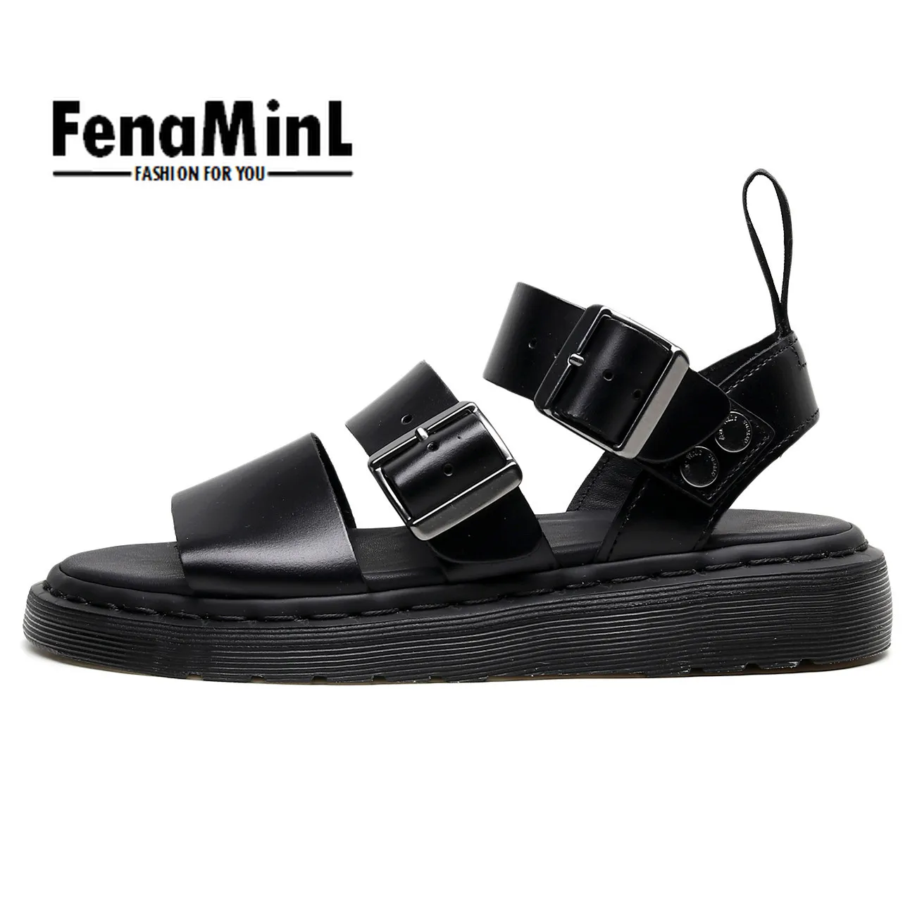 

Women new Sandals flat casual Genuine Cow Leather Ankle Buckle Strap Summer Beach Ladies fashion lage sandal Shoes Handmade
