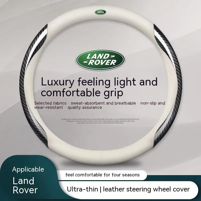 

Car Leather Carbon Fiber Non-slip Steering Wheel Cover For Land Rover Range Discovery 3 4 Evoque Velar Denfender Freelander SVR