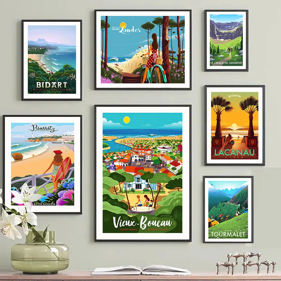 

Cartoon Abstract Famous City Landscape Wall Art Canvas Painting Nordic Posters And Prints Wall Pictures For Living Room Decor