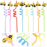 straws straw party drinking truck kids tumblers construction beverage cocktail birthday crazy milk tea loop reusable bendable