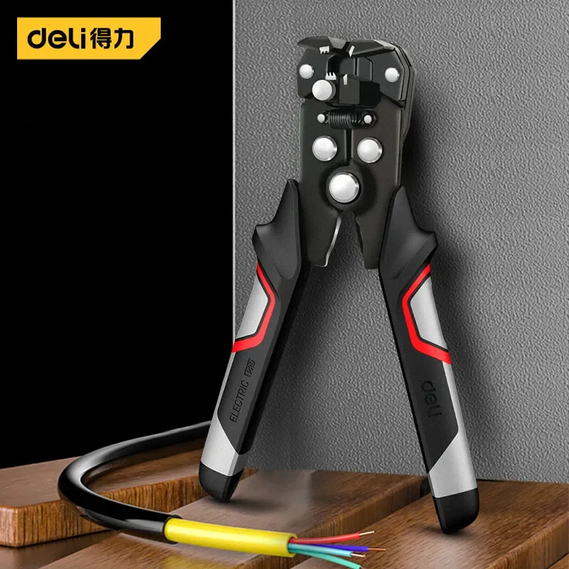 

Автоматический инструмент для зачистки проводов Deli, многофункциональный кабельный резак, специальный инструмент для электрика с функцией обжима линии, ручной щипцы