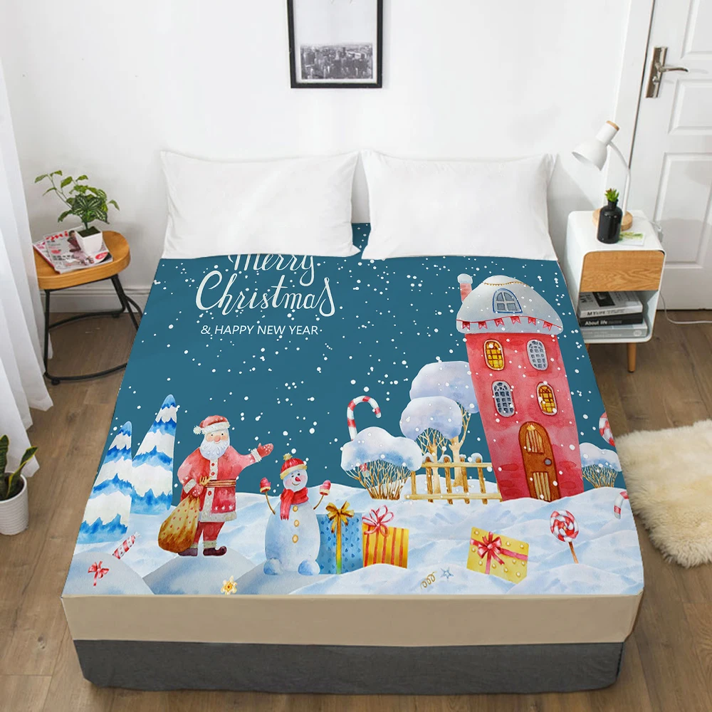 

Cartoon Elastic fitted sheet bed sheet With An Elastic Band Mattress Cover Customizable size lovely Bed cover for kids castle