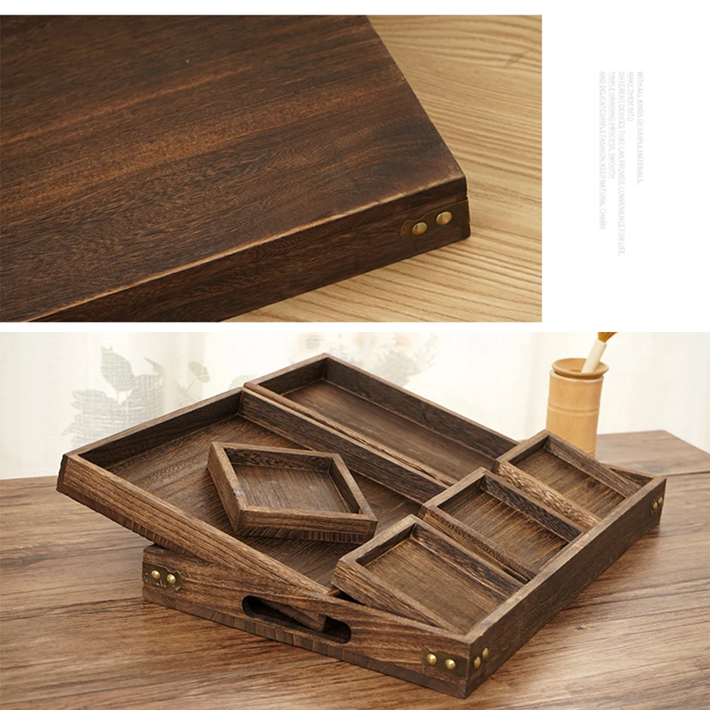 

Набор чайный поднос из цельного дерева отсеков освежающий прямоугольный десерт