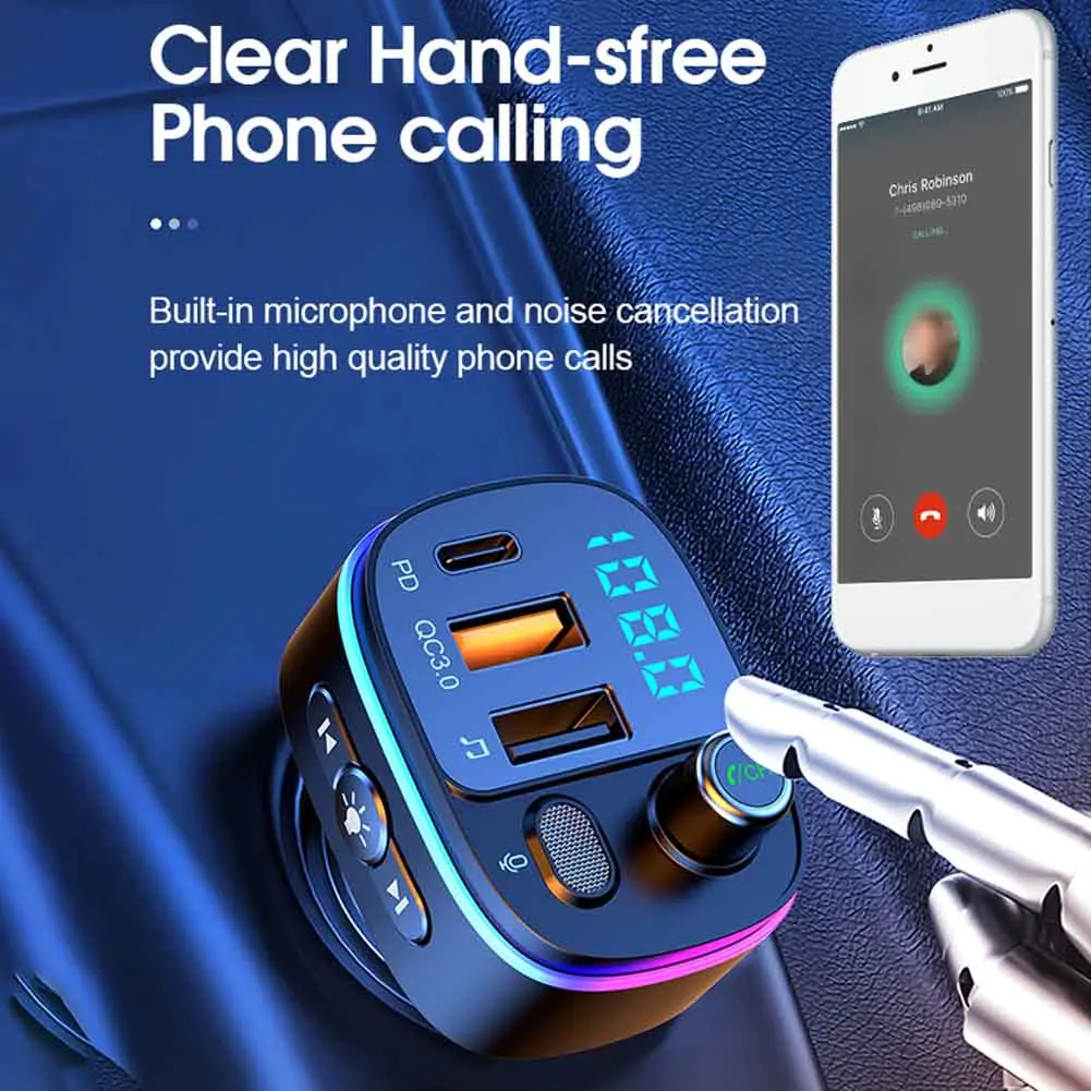 

Brand New Durable High Quality Useful Charger Adapter Radio AUX PD USB 1x Accessories Bluetooth 5.0 Fast Charge