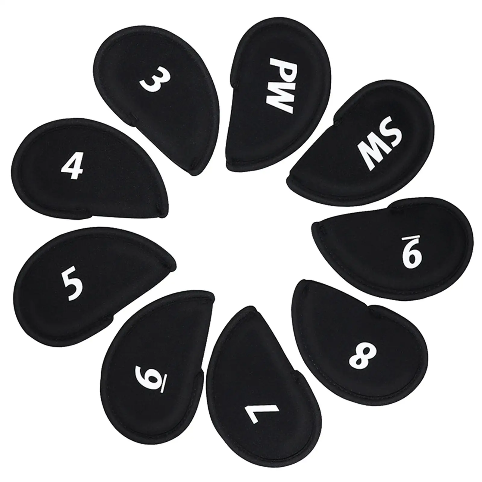 

9 Pieces Iron Headcovers for Golf Clubs 3,4,5,6,7,8,9,S,P Modern Golf Iron Protective Sleeve Golf Club Head Covers Irons