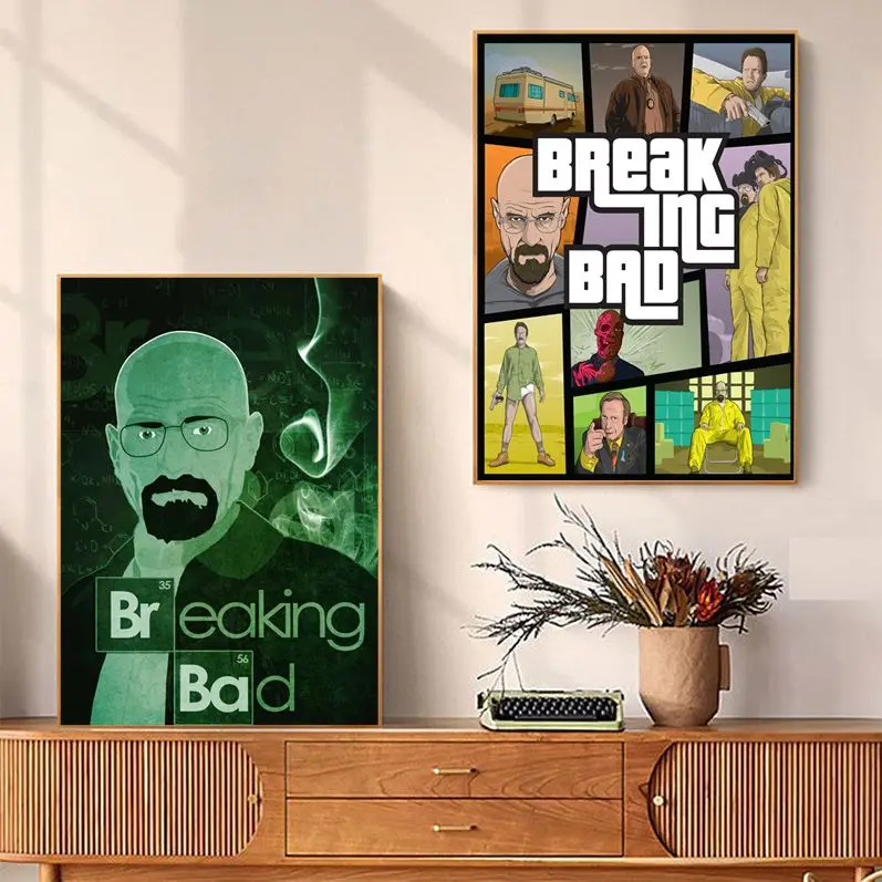 

Breaking Bad Self-adhesive Art Poster Vintage Room Bar Cafe Decor Aesthetic Art Wall Painting