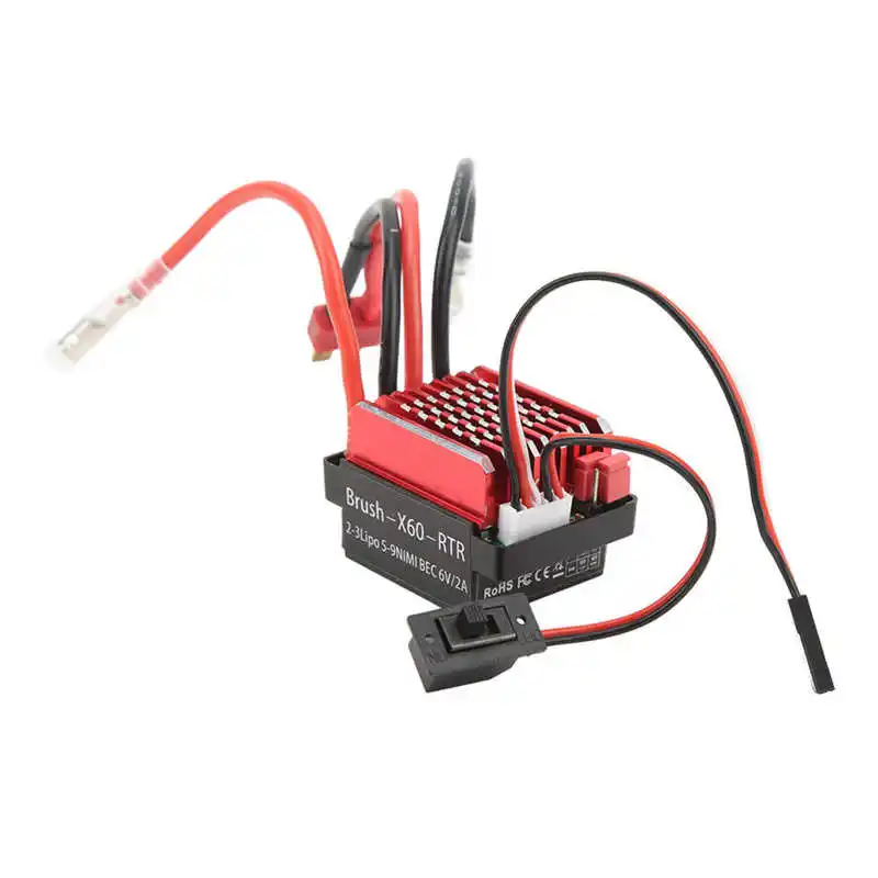 Матовый регулятор скорости ESC несколько режимов работы 60A RC Brushed 6V 2A с T-образной