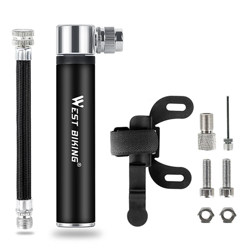 

WEST BIKING Насос Для Велосипеда Portable Bicycle Air Pump MTB Mountain Bike Pump Aluminum Alloy Tire Pump Bike Accessories