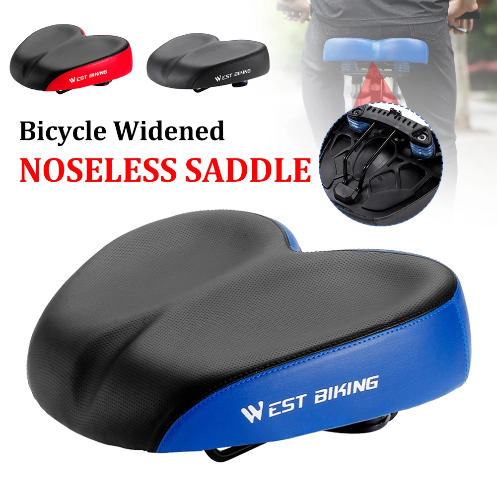 

Ergonomic Soft Bicycle Saddle Widened Noseless Saddle Shock Absorption Comfortable Seat Cushion MTB Mountain Bike Accessories