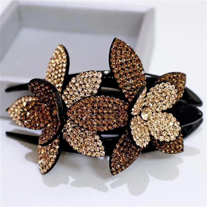 

Claws Vintage Hair Combs Clip Shinning Hairpin Female Beads Hairgrip Elegant Rhinestone Flower Duckbill Hair Ponytail Headwear