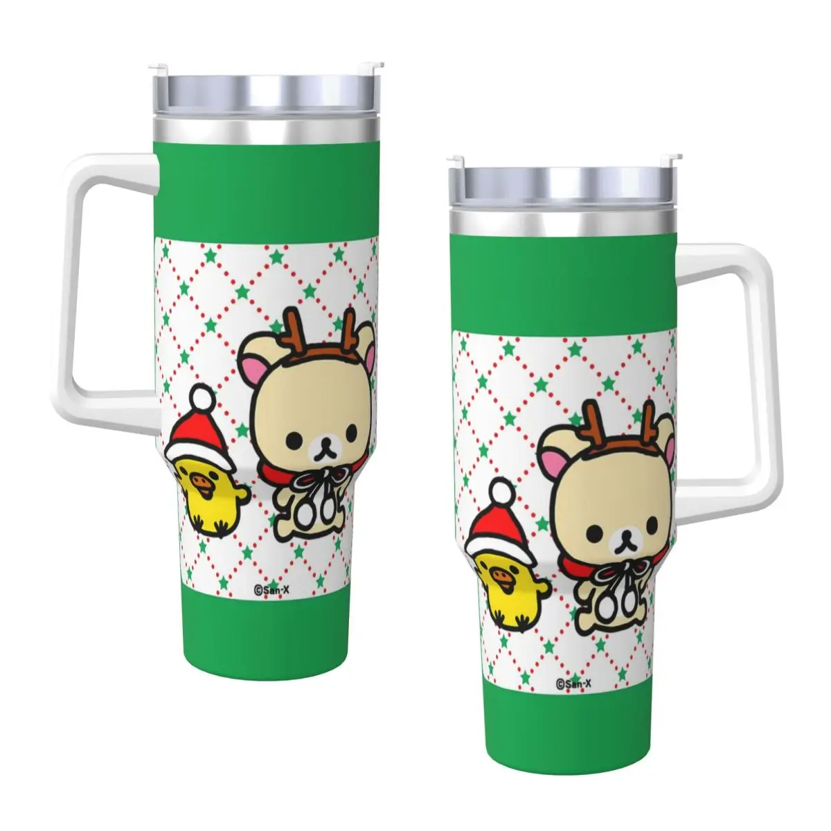Стакан Rilakkumas из нержавеющей стали рождественские автомобильные кружки для