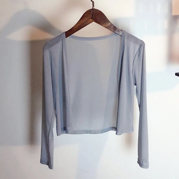 

Short Femme Mesh Cardigan Women 2022 New Fashion Loose Long Sleeve Thin Summer Sun Protection Clothing Ladies Tops