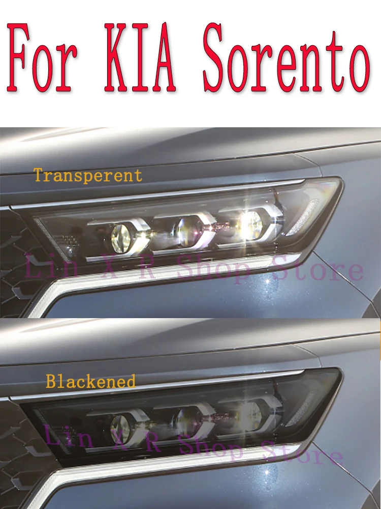 

For KIA Sorento 2020-2023 Exterior Headlight Anti-scratch Front Lamp Tint TPU Protective Film Cover Repair Accessories Sticker