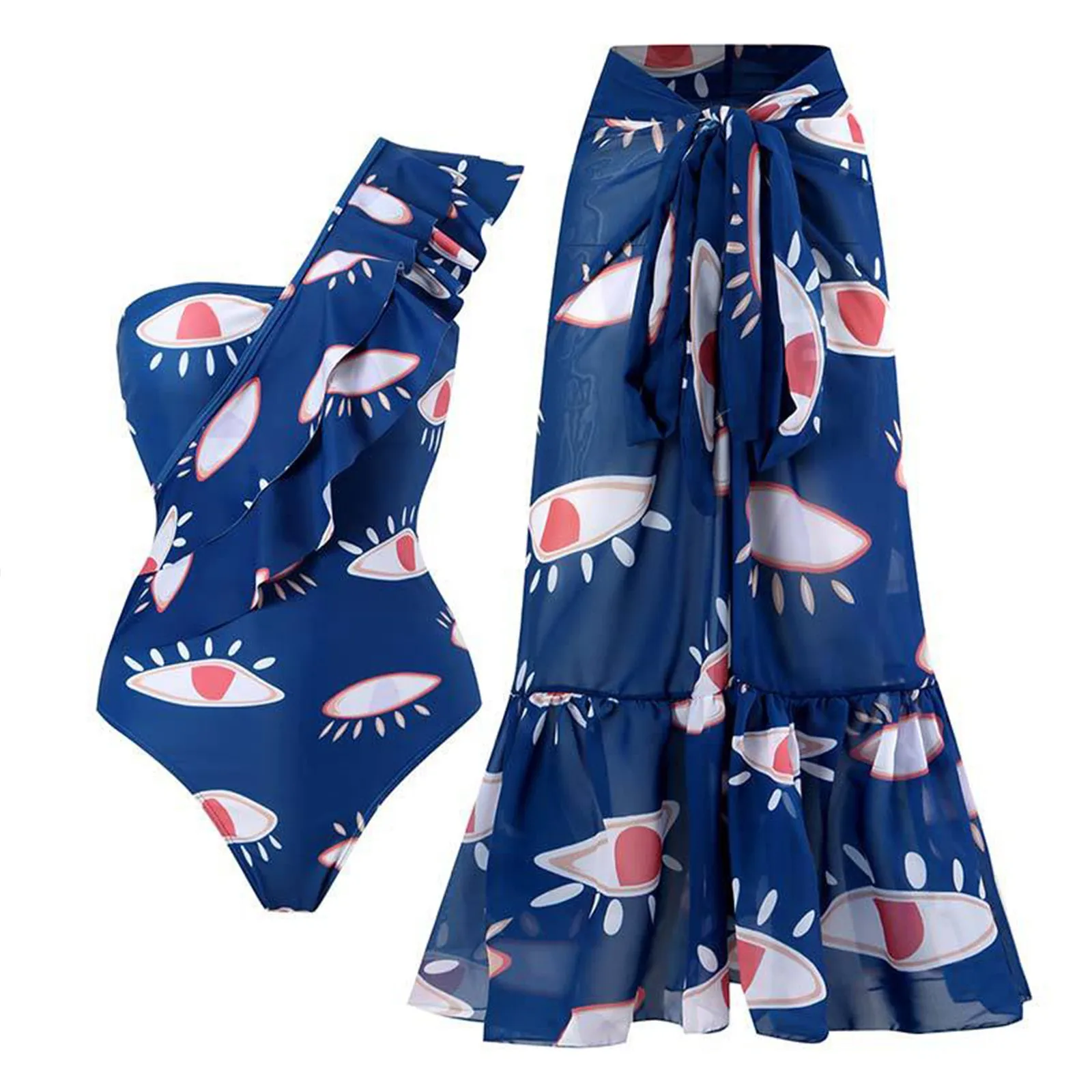 

Women Two Piece Vintage Swimsuit Monokini Bikini 2 Piece Swimsuits Two Piece Tankini Set