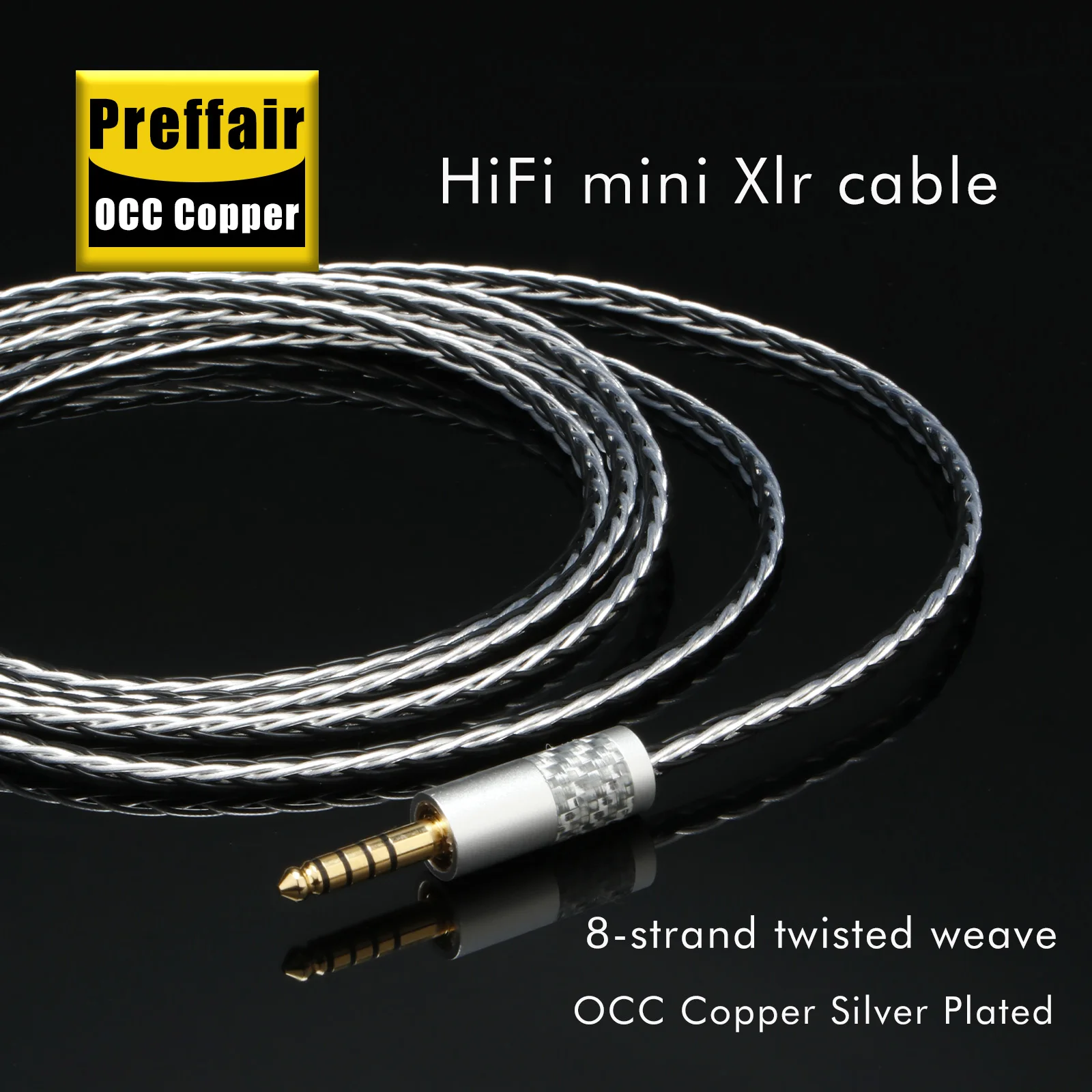 Фото 4,4 мм на 3-контактный мини-разъем XLR OCC, медный посеребренный кабель-адаптер для обновления наушников для Q701 Q712 K371 Q271 K240S H118 №2