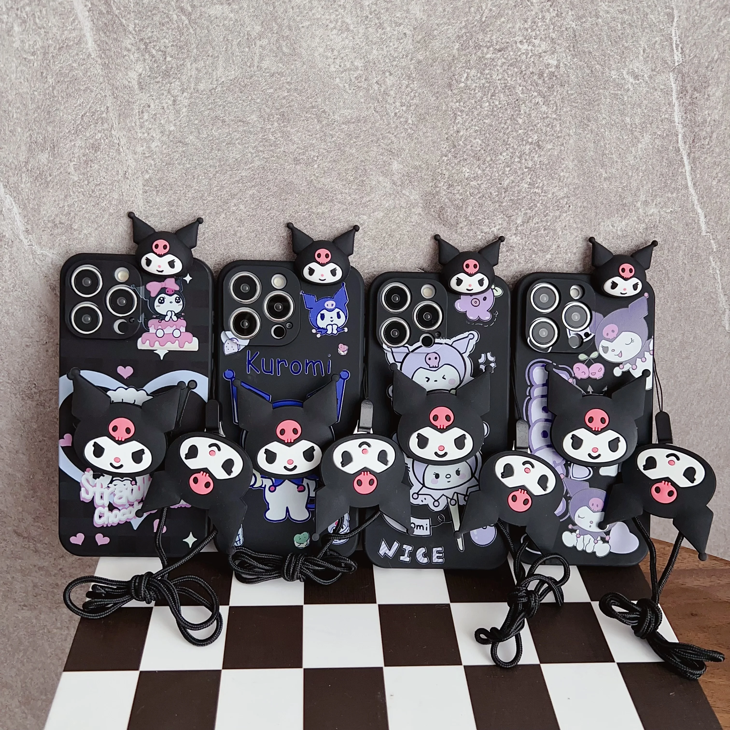 Для Huawei Nova 11SE Y72 Honor X6A X7A X7B X8A X5 X9B X8B 90 100 lite Забавный чехол Kuromi с веревкой-держателем