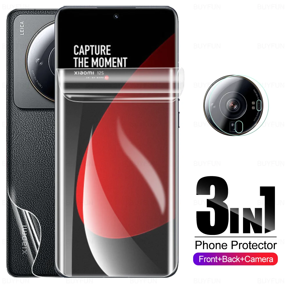 

3in1 Matte Hydrogel Film For Xiaomi 12S Ultra Xiaomi12sultra Frosted Screen Protector Not Glass Xaomi 12sultra Camera Lens Film