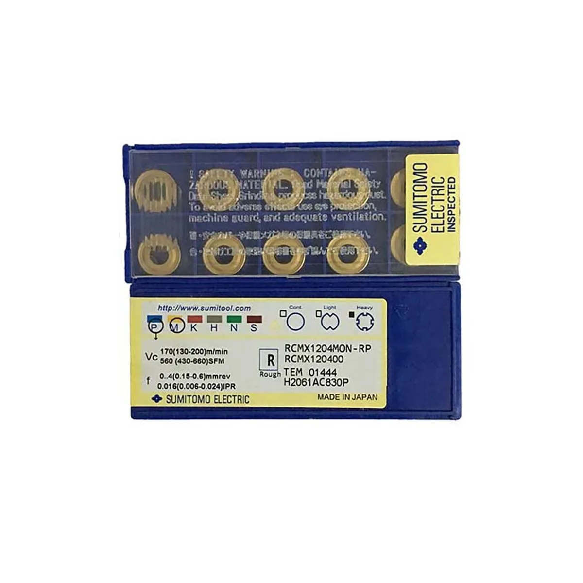 

SUMITOMO 100% Original RCMX RCMX12 RCMX1204MON-RP AC830P Positive Button Tool Inserts Carbide Milling And Turning Milling Cutter