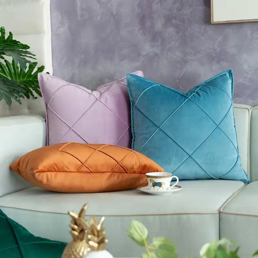 

Velvet Luxury Sofa Cushion Cover Throw Pillows Case Satin Chair Soft Nordic Car Decorative Bed Room 30x50cm For Living Home