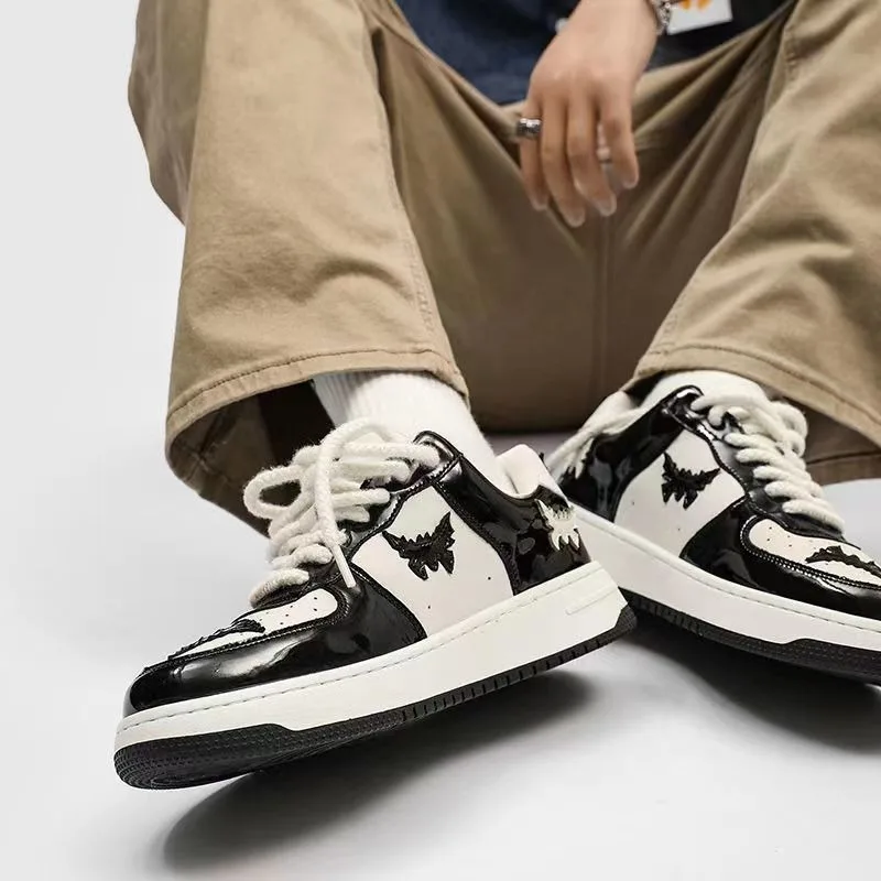 Женские осенние дышащие кроссовки для пар Y2k с красным узором летучая мышь зимняя