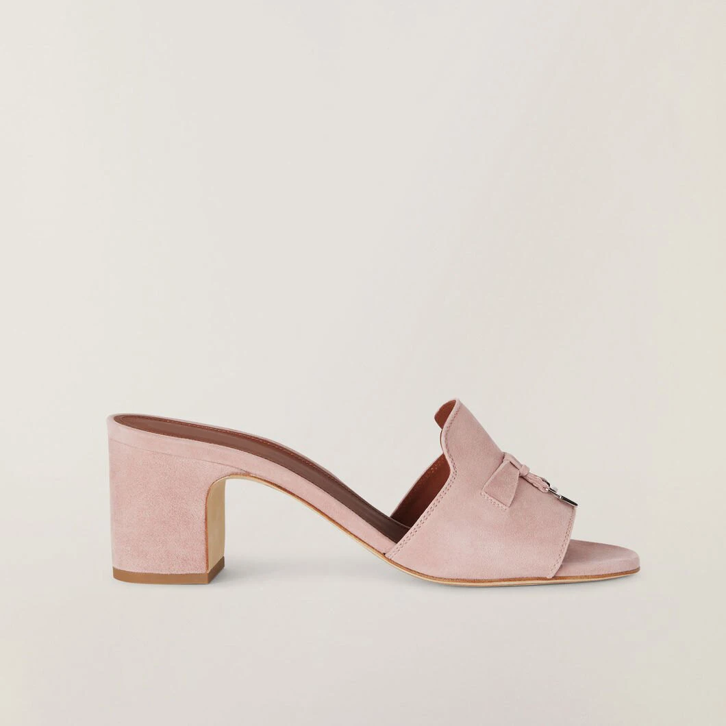 2023 New Brand Women's Summer Charm High-Heeled Slippers Top Cashmere Material Leather Soles Sexy Party Wedding High-Heeled.