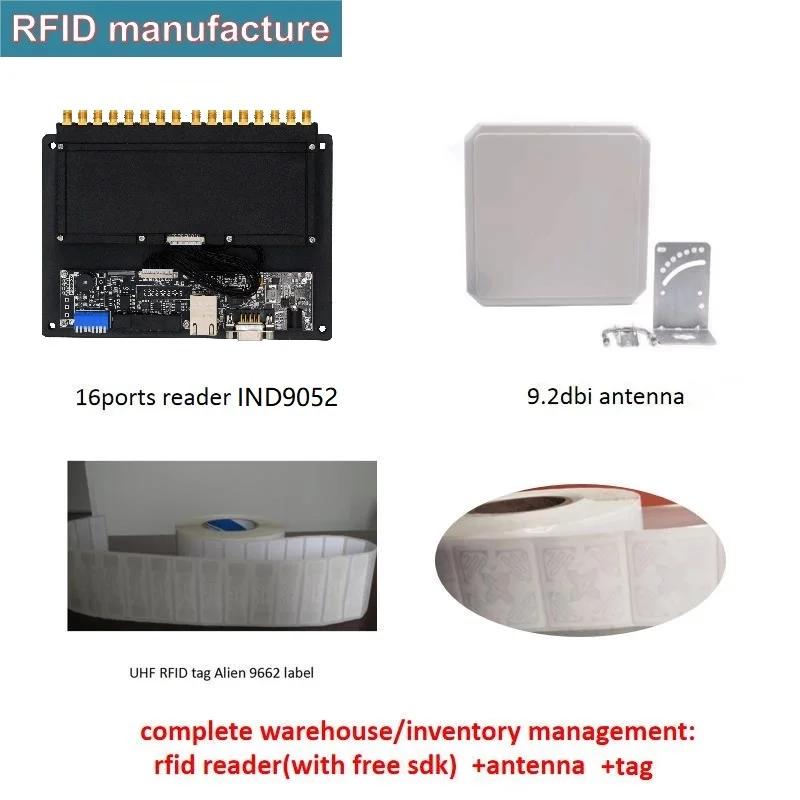 16ports long reading range multiple tag uhf rfid reader with development-board TCP/IP rs232 for library book management | Безопасность и