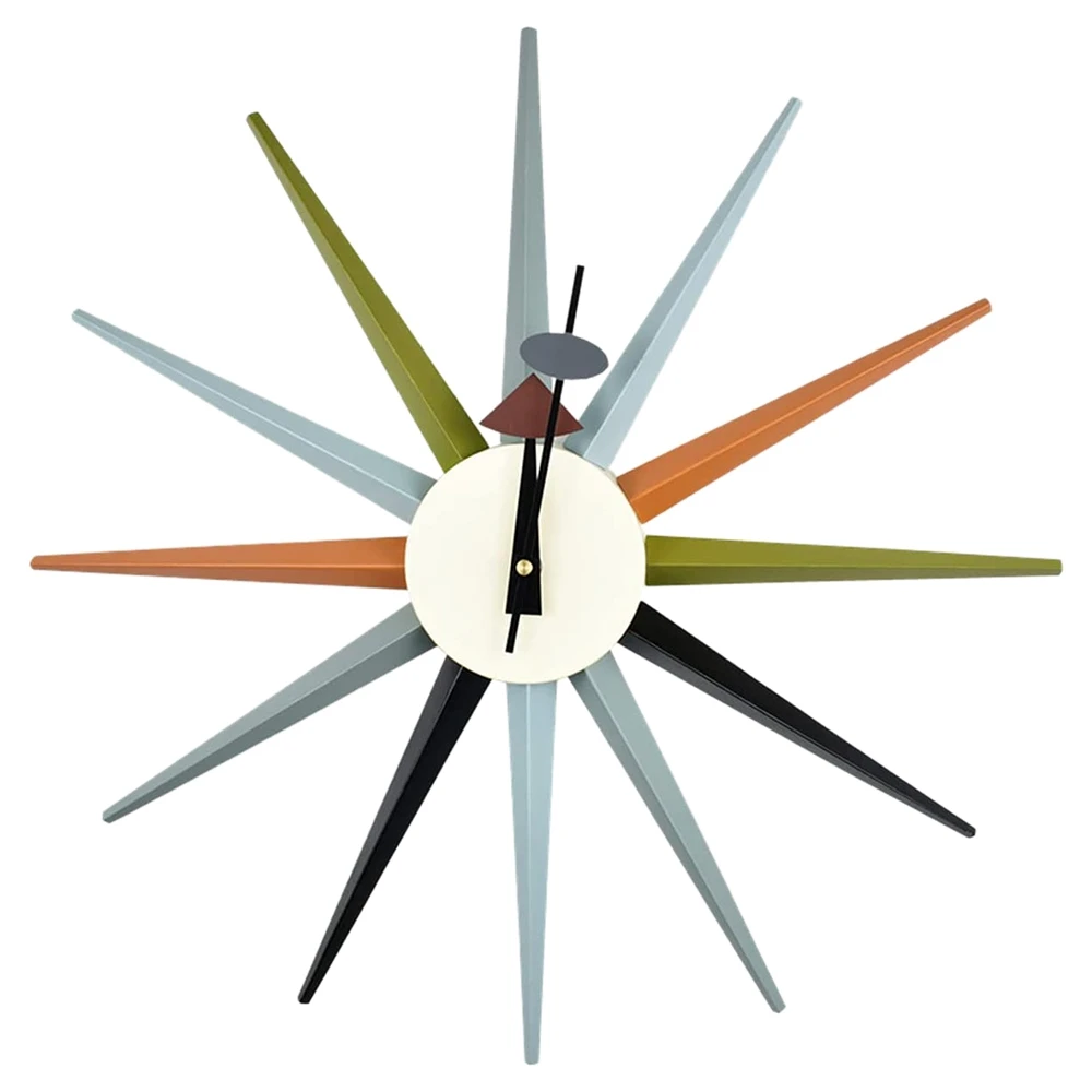 

Medieval Retro Wall Clock Personality Creative Clock Wooden Color Walnut Art Clock Modern Home Decoration Living Room