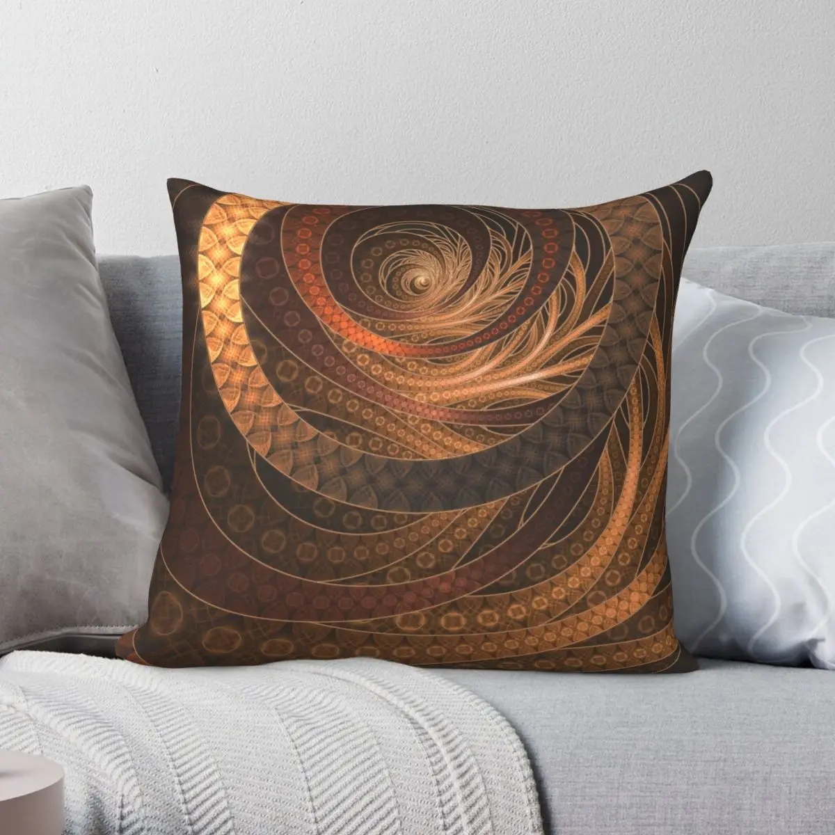 

Фрактальный Плетеный халат, квадратный чехол для подушки, полиэстеровый льняной бархатный декоративный Чехол для диванной подушки на молн...