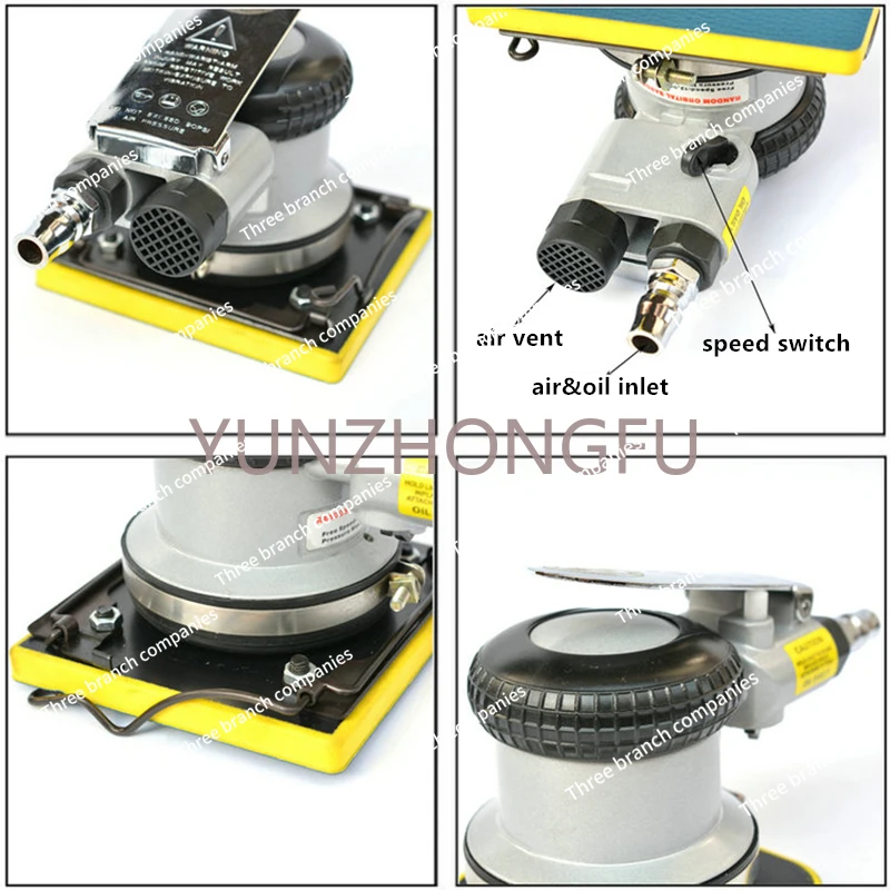 Прямоугольная произвольная орбитальная пневматическая шлифовальная машина 100*110