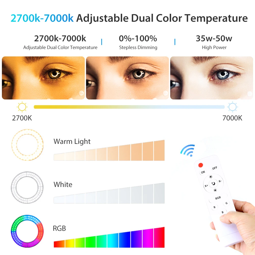 45cm 18 Inch LED Ring Light Dimmable Selfie Lamp With Tripod Stand Phone Holder For Video Live Profissional Photography Lighting |