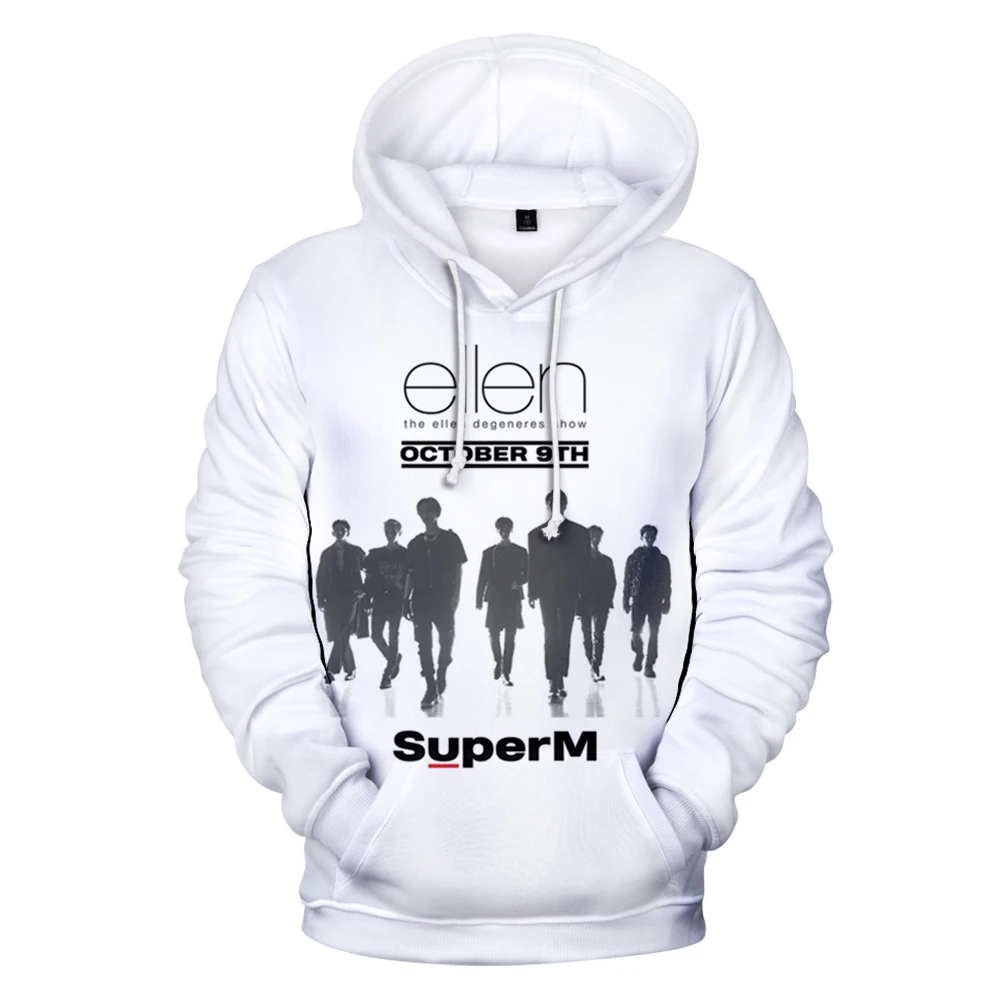 New Print SuperM 3D Hoodies Men Women Sweatshirts Kpop Kids Hooded SuperM 3D Hoodies Popular Boys Girls Spring Autumn Pullovers