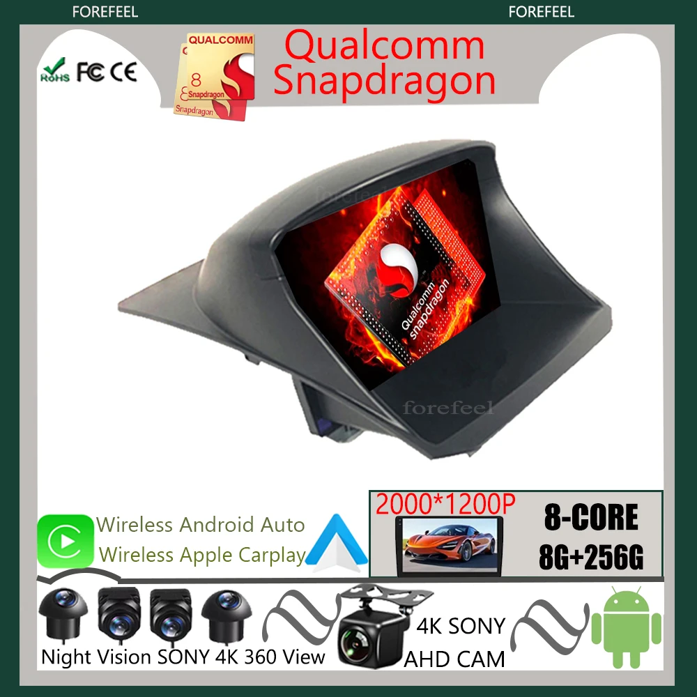 

QLED Qualcomm Android для Ford Fiesta 2009 - 2014 автомобильное радио, мультимедийный видеопроигрыватель, навигация NO 2DIN 2 DIN