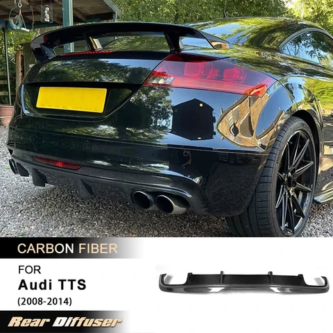 Задний бампер автомобиля, диффузор, спойлер для Audi TTS 2008-2014, авто гоночный задний диффузор, фартук, комплект для губ, углеродное волокно, FRP